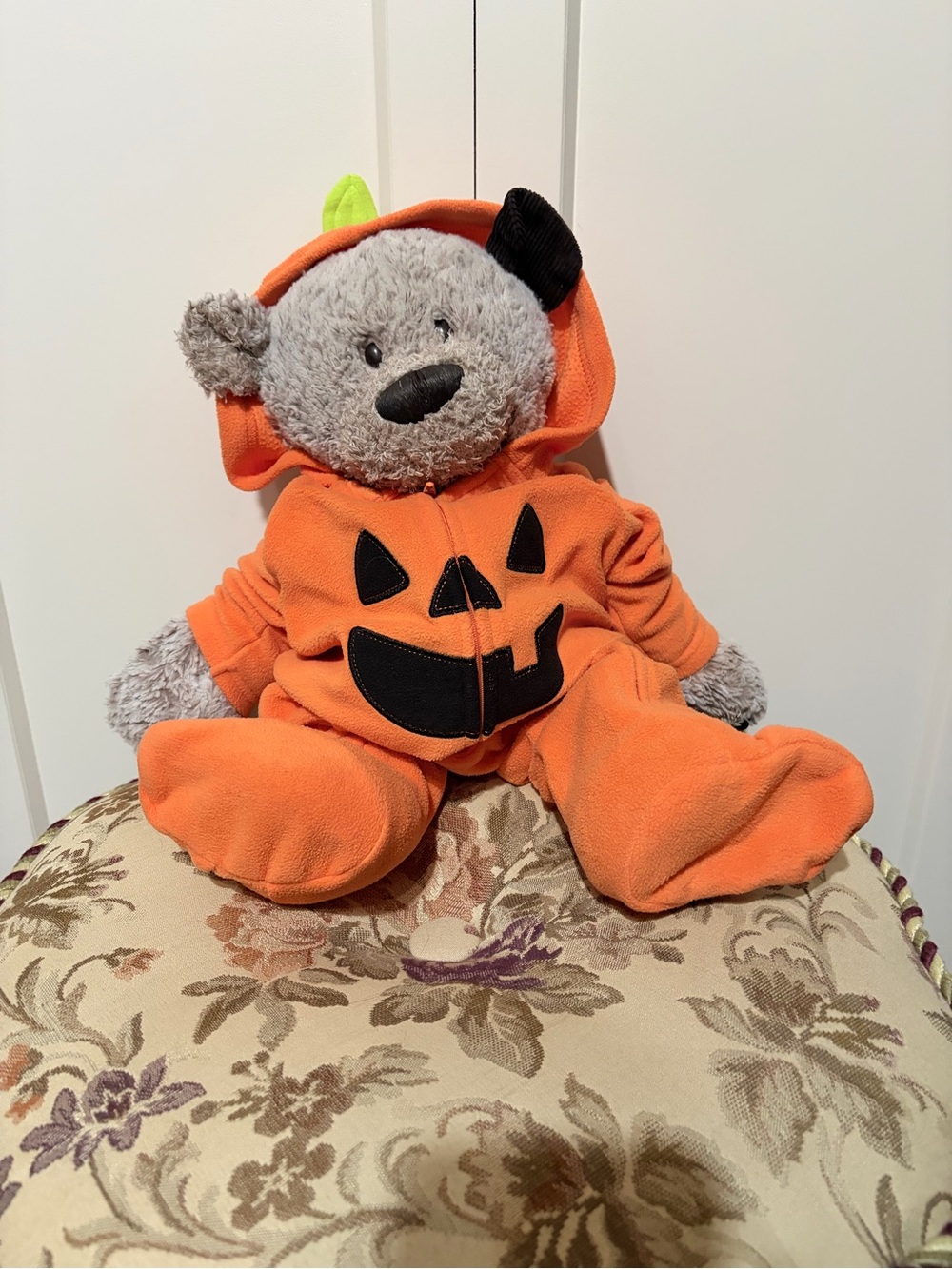 Plush Bear Pumpkin Hoodie Kids Costume - Orange